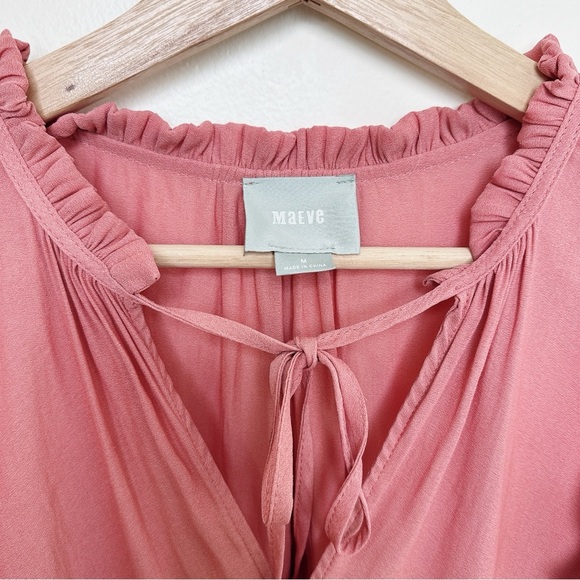 Anthropologie Womens Medium Maeve Liesel Ruffle Cold Shoulder Blouse China - Picture 9 of 13